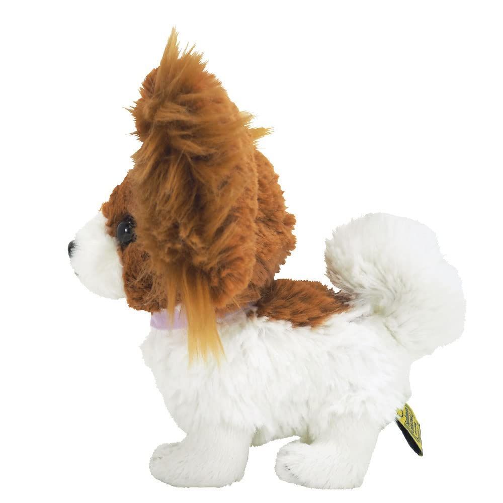 S ブラウン 15.9×11.3×7.2cm パピヨン ぬいぐるみ パプス