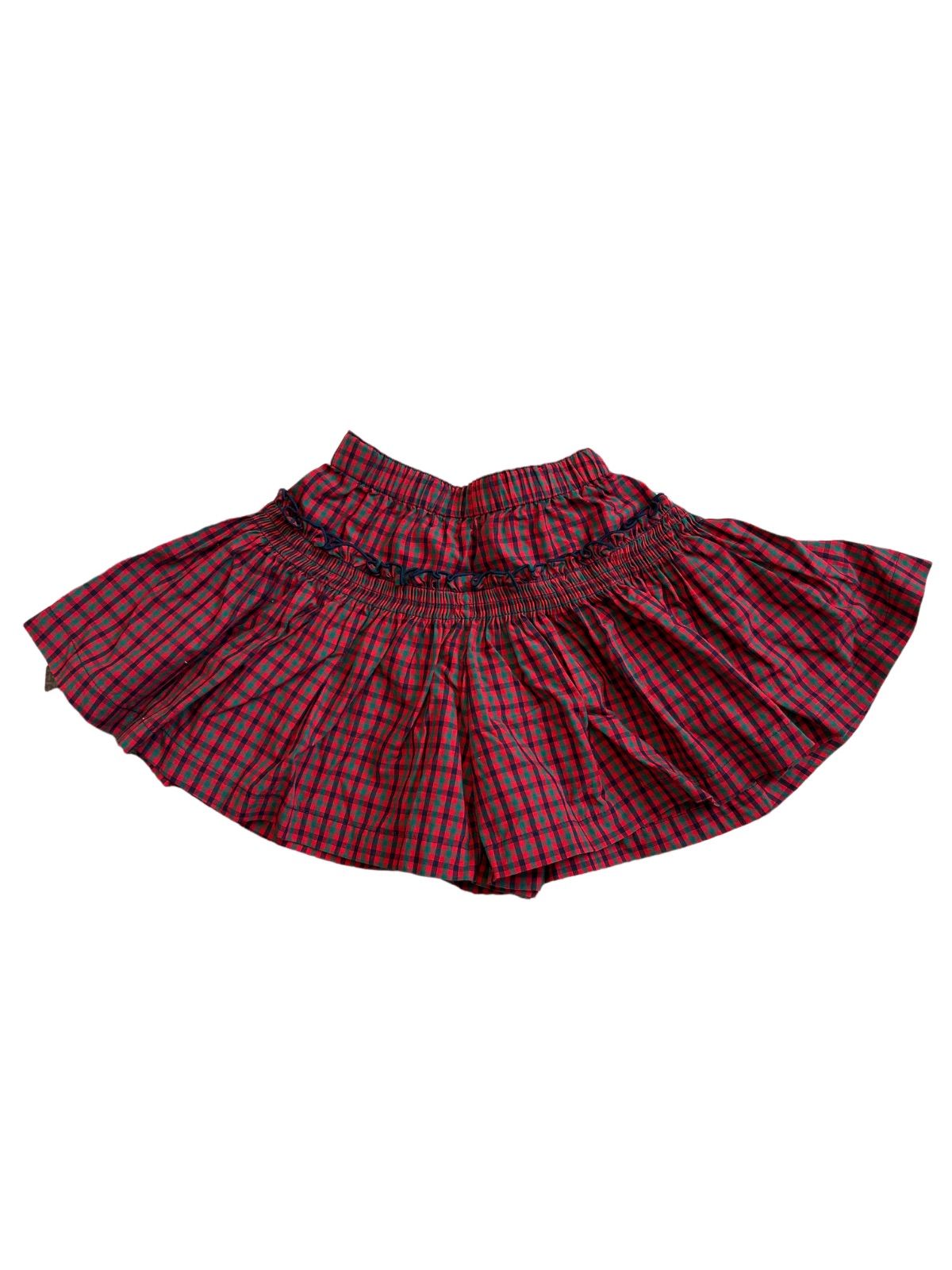B029 familiar ファミリア キュロットスカート キッズ 赤チェック