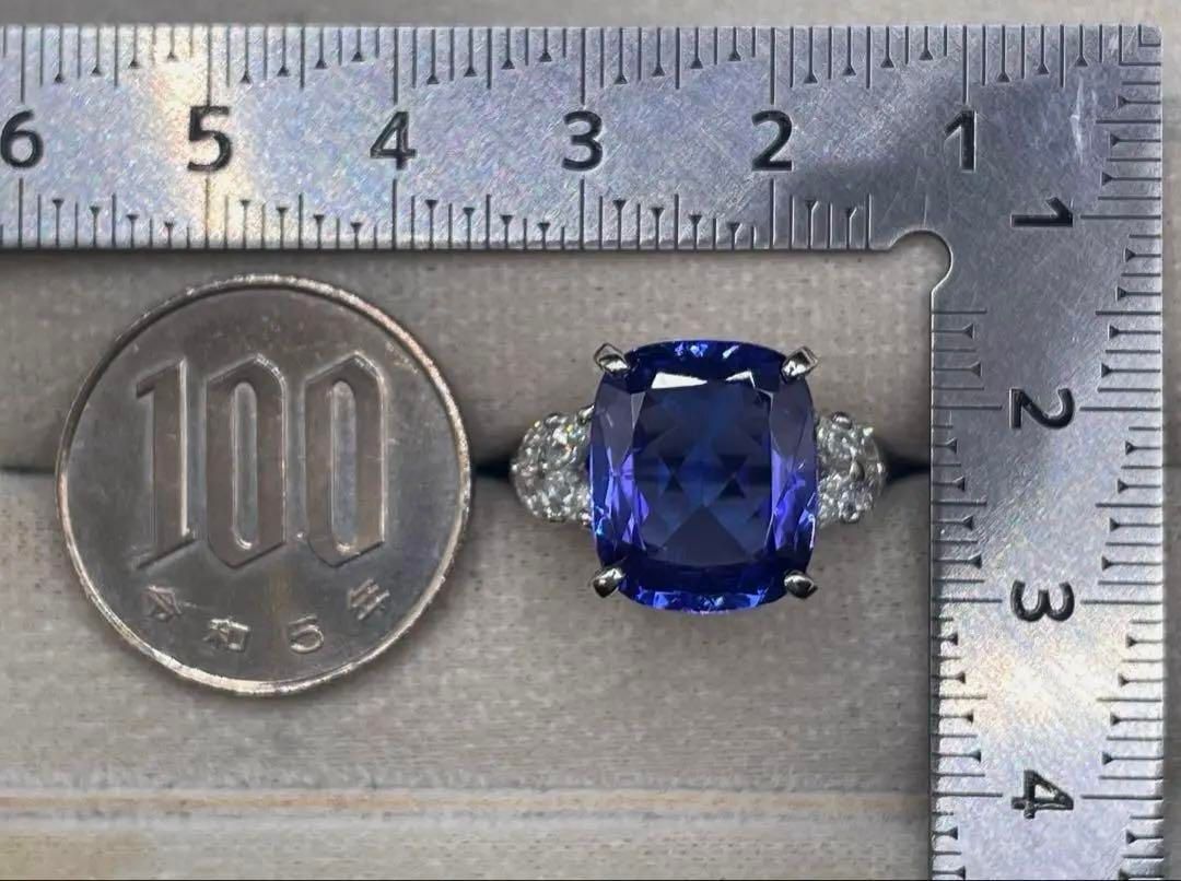最終交渉可JQ311☆最高級 特大タンザナイト8.18ct ダイヤ リング ソ付