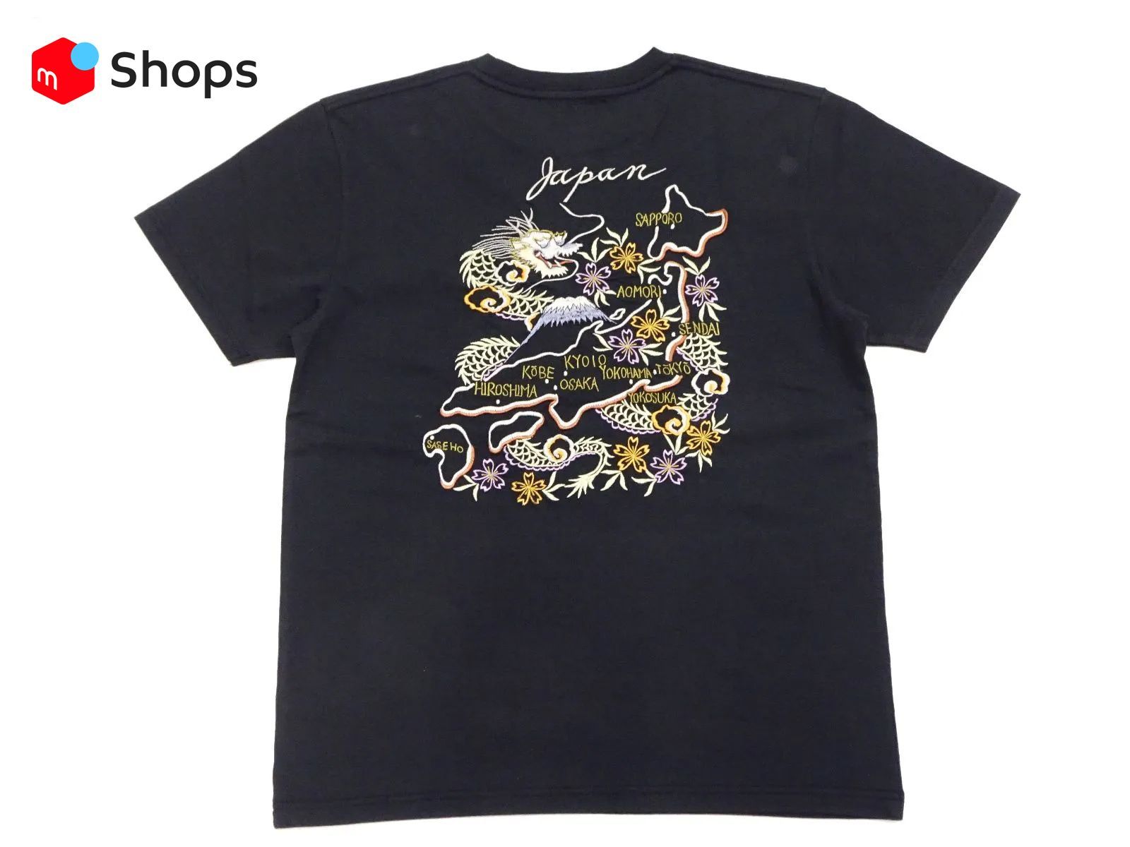 TT79215 テーラー東洋 TAILOR TOYO スカTシャツ 半袖Tシャツ 「ジャパンマップ・龍」 総刺繍 TT79215 SUKA T-SHIRT JAPAN MAP 東洋エンタープライズ  tシャツ 黒 新品 アメカジショップ