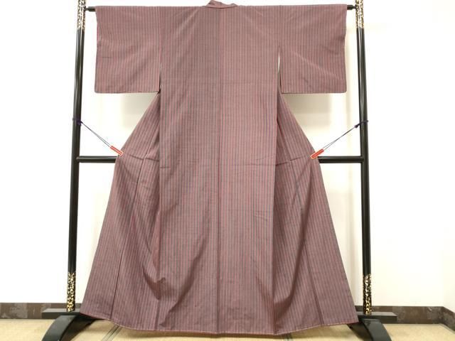 平和屋着物●上質な紬　斜縞　正絹　逸品　AAAY5638ph 平和屋着物○上質な紬 斜縞 正絹 逸品 AAAY5638ph