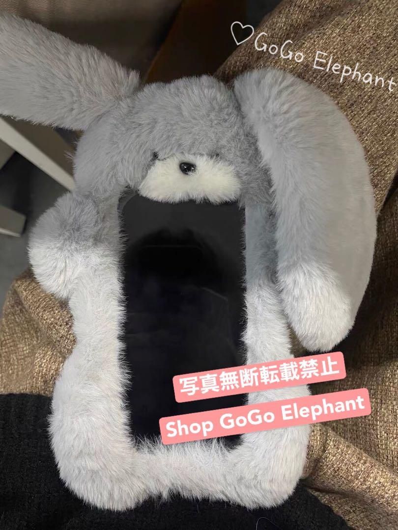 韓国♡もこもこ ロング みみ うさぎ ちゃん ぬいぐるみ iphone