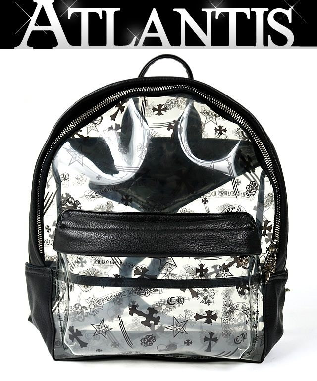 CHROME HEARTS 銀座店 クロムハーツ インボイス付き BACK TO SCHOOLPVC バックパック メンズ レザー シルバー SV925 黒 99088