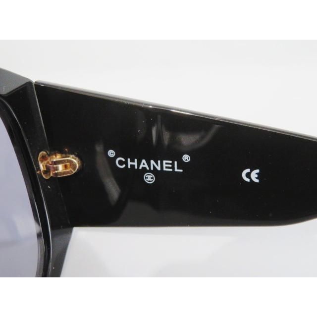 S05 美品 CHANEL シャネル サイドロゴ セルフレーム サングラス 05249 ブラック