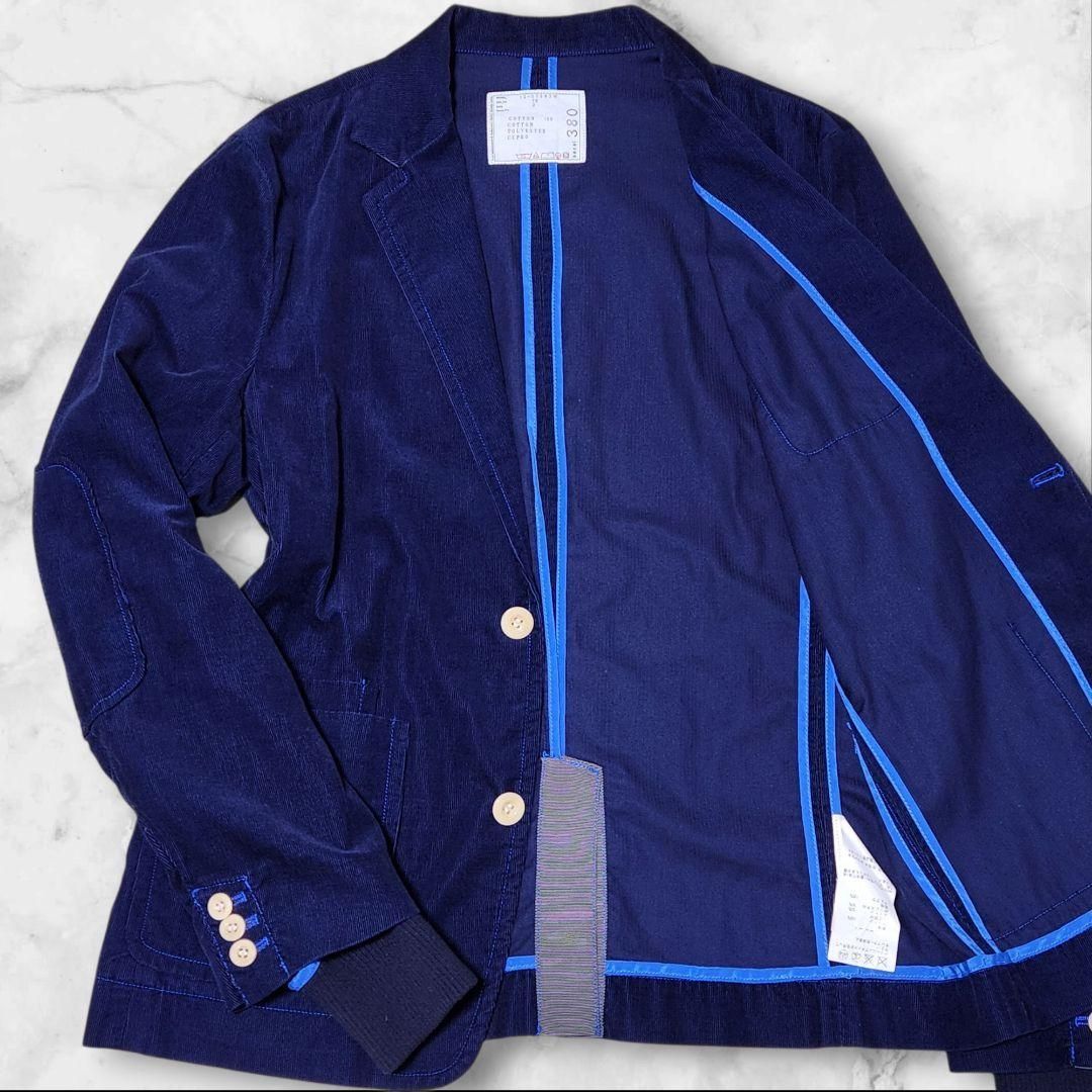 sacai サカイ コーデュロイ テーラードジャケット 切替 ネイビー