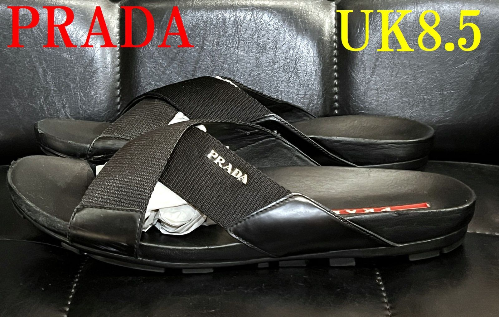 PRADA ナイロン/レザー サンダル 4X2210 黒 27cmほど プラダ