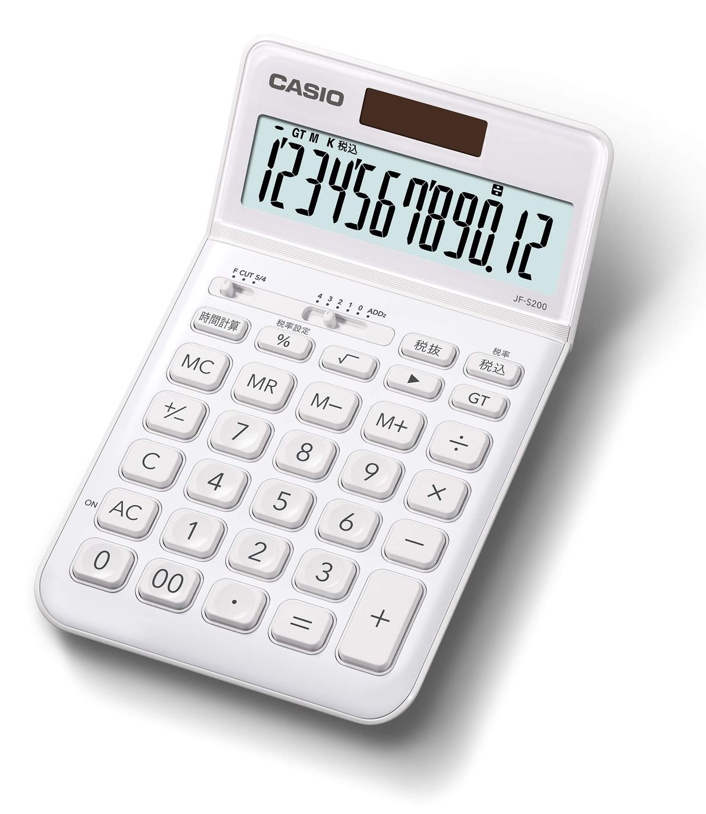 【迅速発送】カシオ スタイリッシュ電卓 ホワイト ジャストタイプ 12桁 JF-S200-WE-N