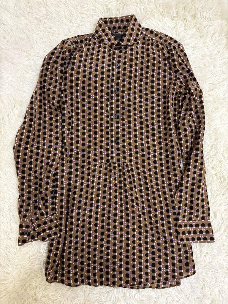 PRADA プラダ シャツワンピース 長袖 シルク シャツ