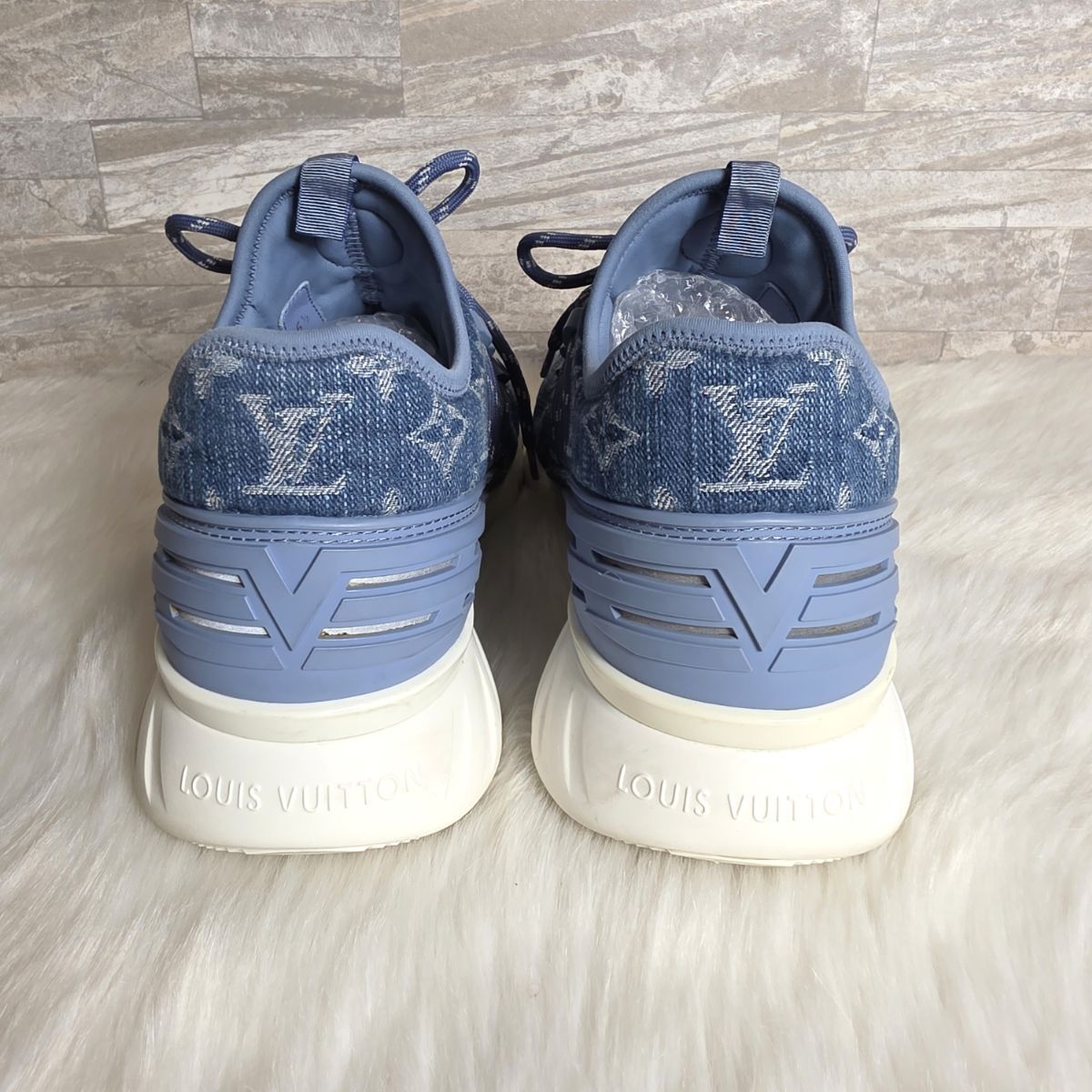 Louisvuitton ローカット スニーカー デニム　モノグラム 25cm Louisvuitton ローカット スニーカー デニムモノグラム 25cm