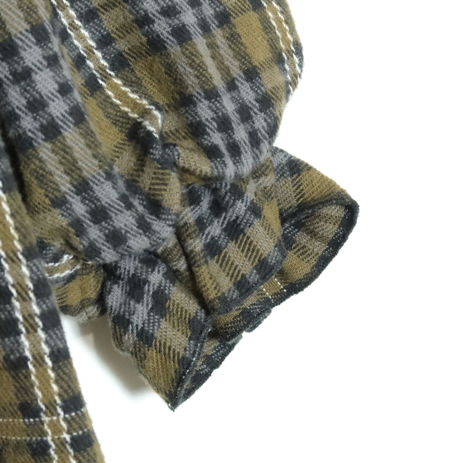 【試着のみ】ピンクハウス グリーン系チェック ネル ワンピース/2023年 秋 美品！】ピンクハウス☆2023年製！ゆったり♪チェック柄