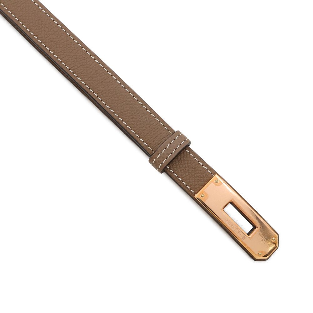 新品未使用エルメス ケリーベルト エプソン エトゥープ　W刻印 新品 HERMES (エルメス) ケリーベルト18 ヴォーエプソン シルバー金具