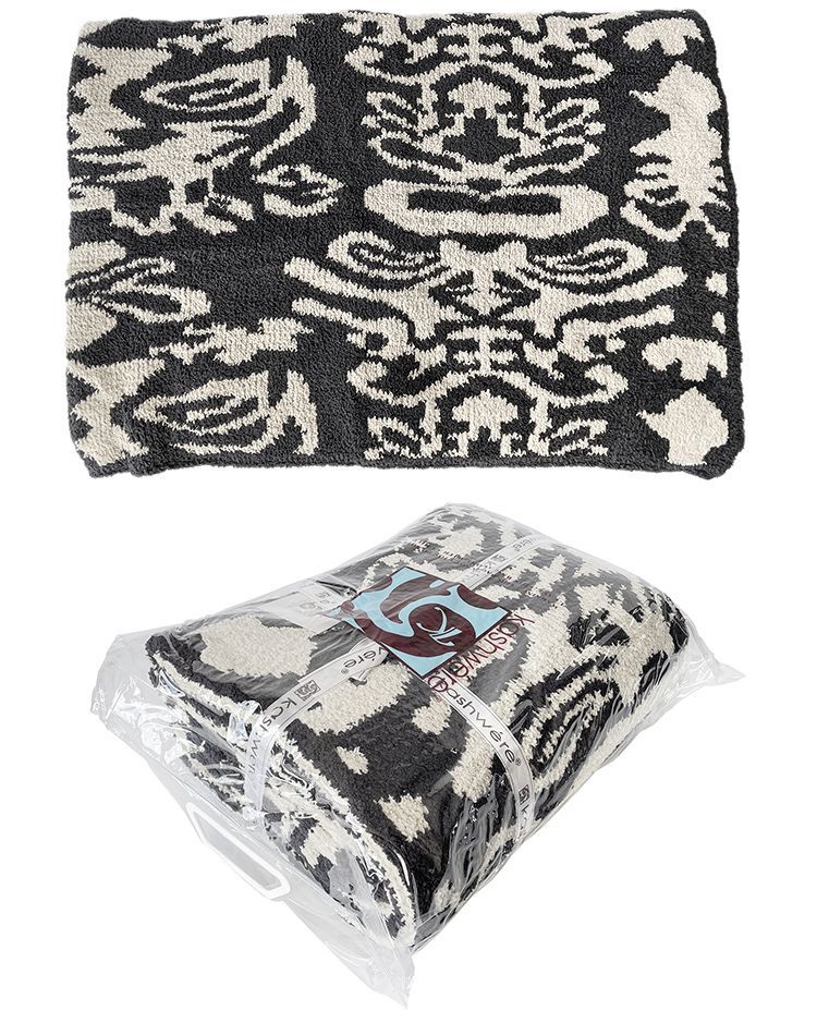 新品未使用 カシウェア ブランケット 大判 ダマスク 総柄 毛布 ひざ掛け カシウエア Kashwere Throw Damask Blanket THCH-DSK01