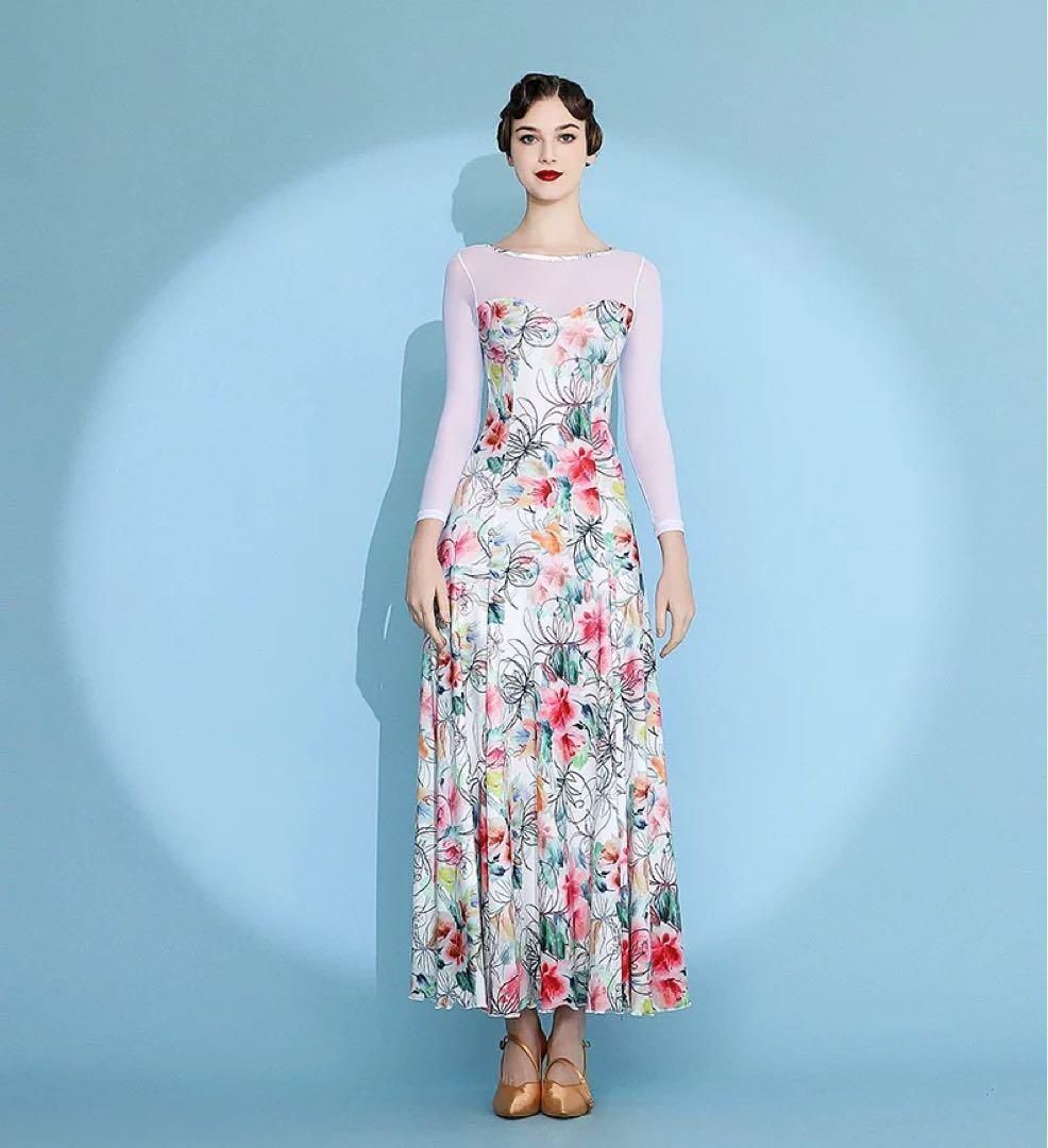 人気！花柄練習着スタンダード向けワンピース❤️ 新品未使用 大人気 花柄ワンピース 練習着 可愛い気分上がる