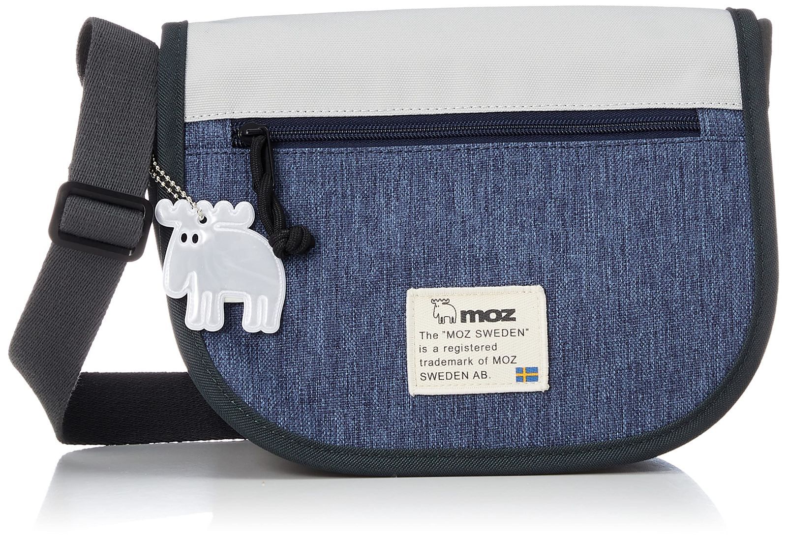 Color グレー|ネイビー モズ リュック 軽量 小さめ 通勤 バッグ ミニリュック 無地 背面ファスナー レディース メンズ フラップショルダーバッグ ZZEI-24 グレー×ネイビー