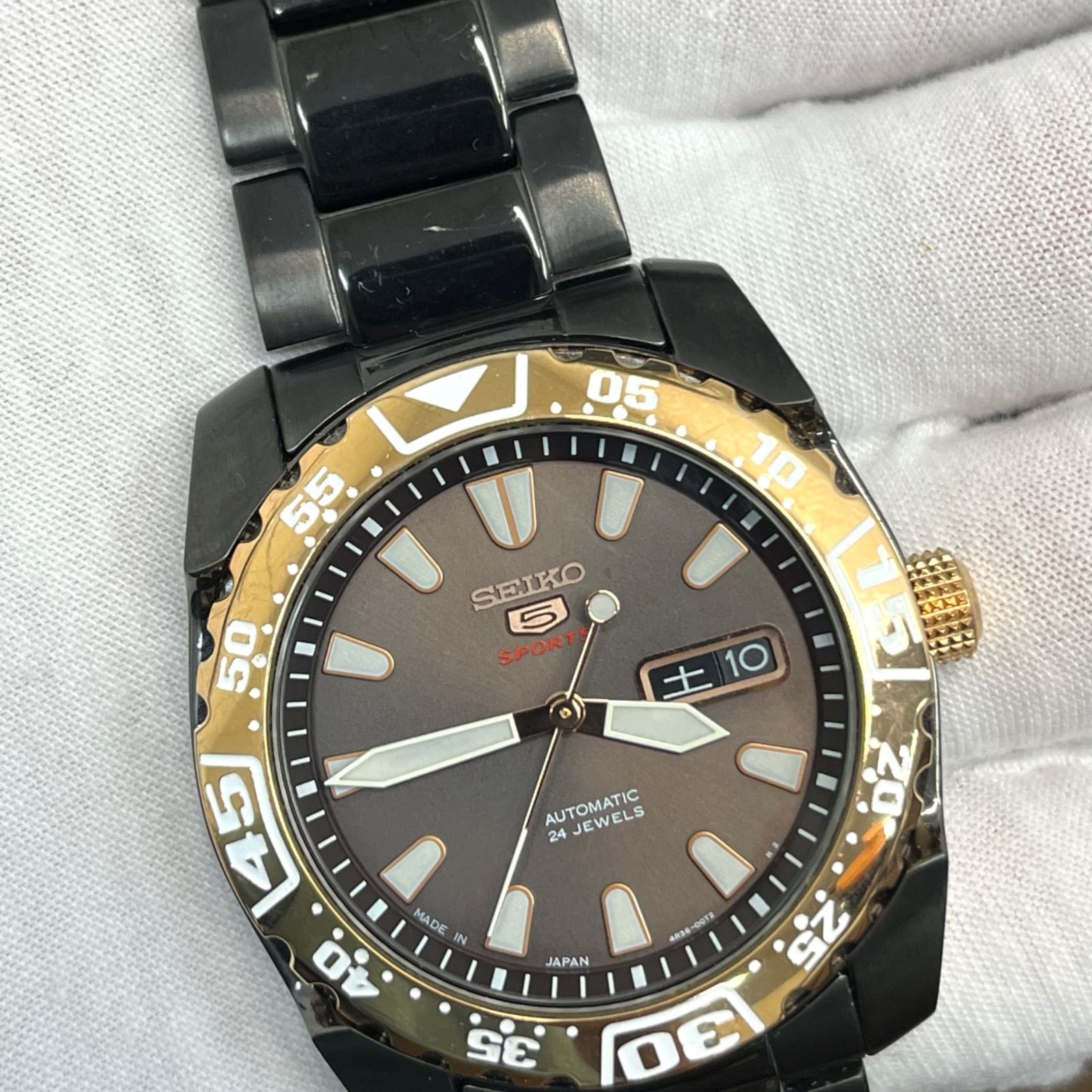 美品】SEIKO 5 SPORTS セイコーファイブスポーツ 4R36 腕時計 裏