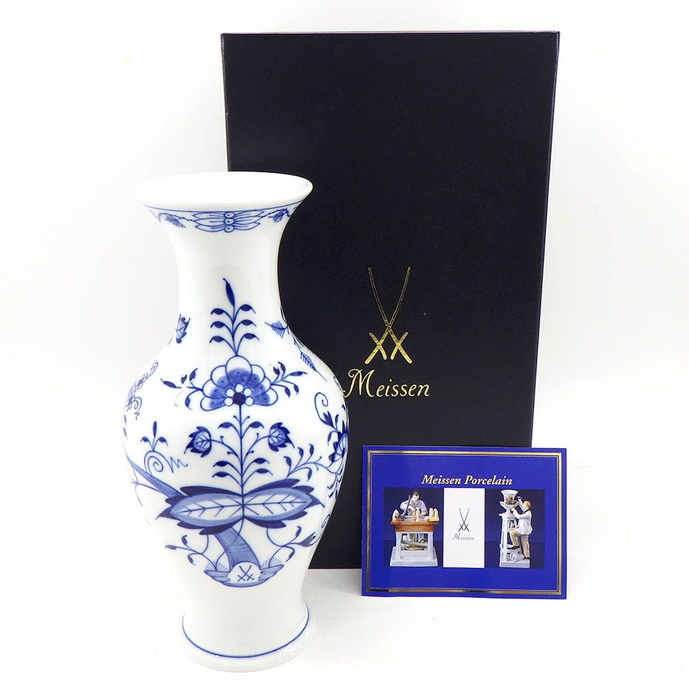 USED美品】meissen マイセンブルーオニオン花瓶ベース