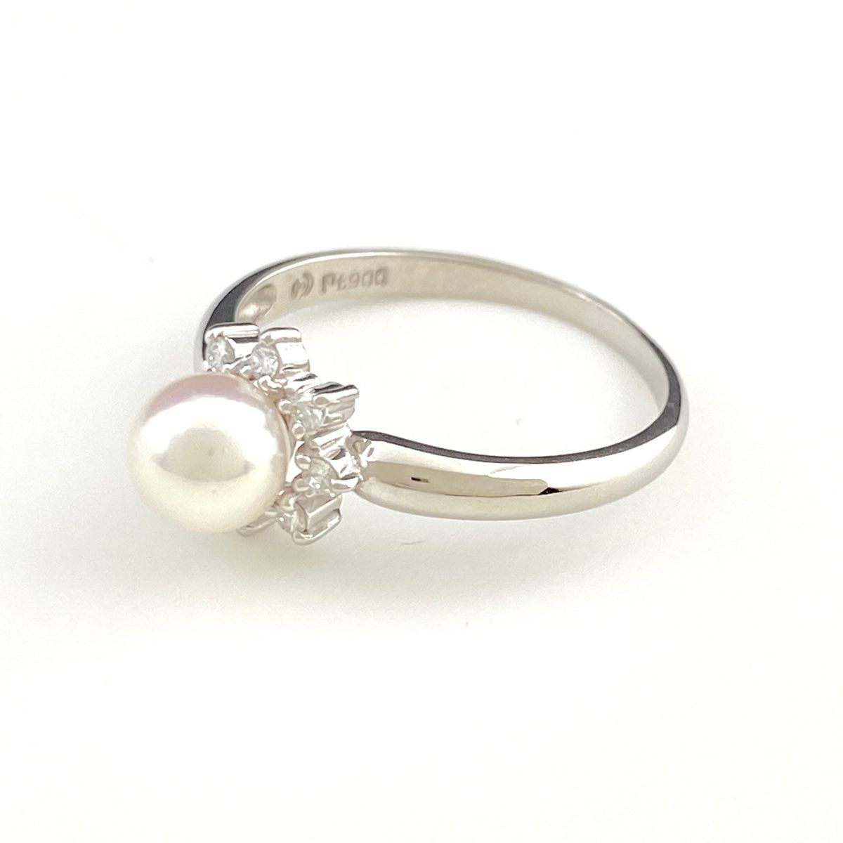 タサキ TASAKI パール デザインリング プラチナ 指輪 メレダイヤ 真珠  