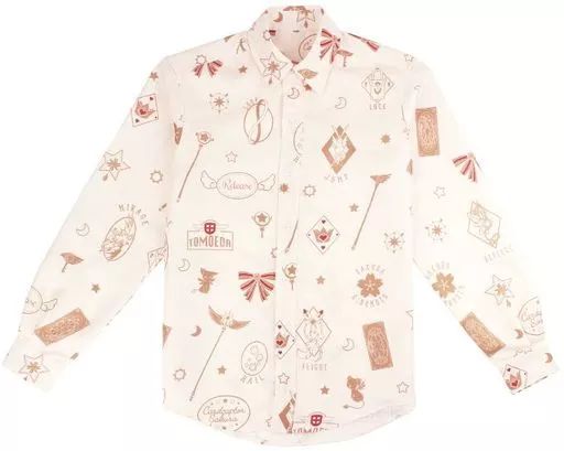 【】衣類 モチーフ柄 フルグラフィックシャツ ピンク ユニセックスMサイズ 「カードキャプターさくら クリアカード編」