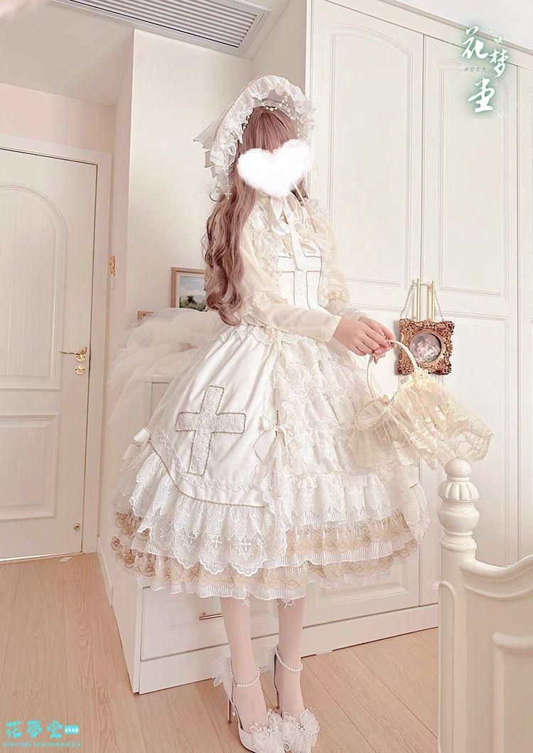 25年 コスプレドレスロリータセット 仮装 オリジナル 洋服 ロリータ ワンピース 撮影会 舞台 イベント 花夢堂-244
