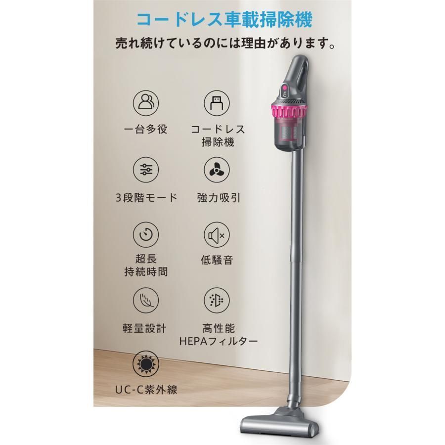 掃除機 4WAY強力吸引 コードレス スティッククリーナー強力吸引 軽量 充電式 強力掃除機 コードレス式 軽量 4WAY 充電式 サイクロン 28000pa