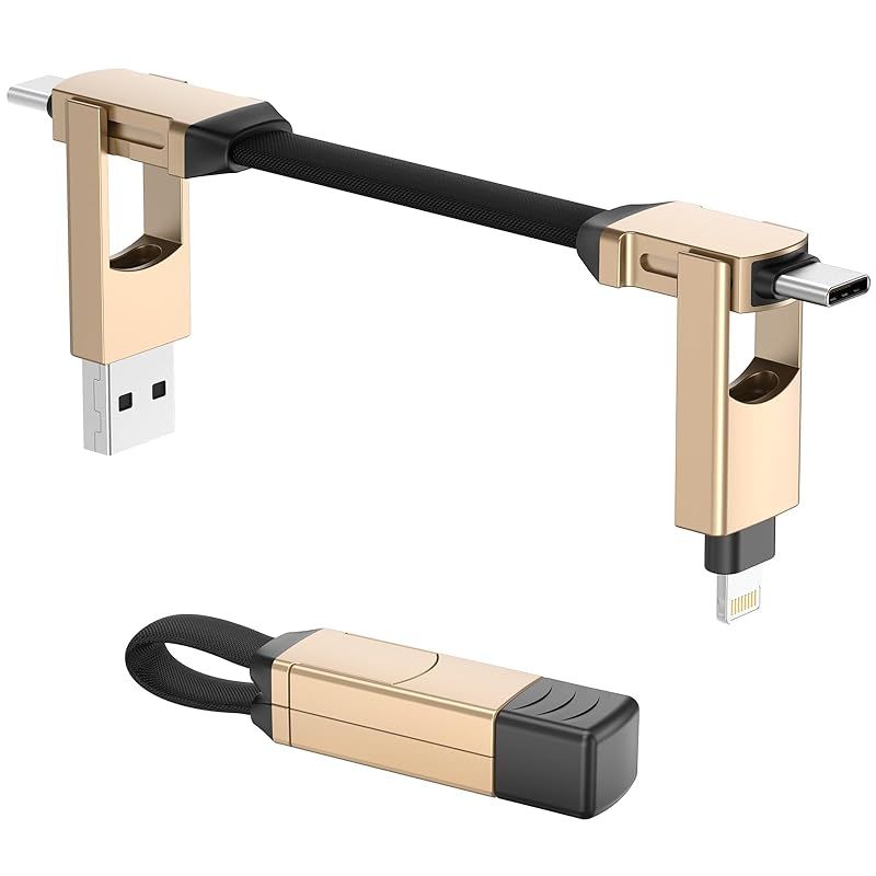 CHAFON 6in1ALL IN CHARGER ゴールド マルチ充電ケーブル Type-C/A