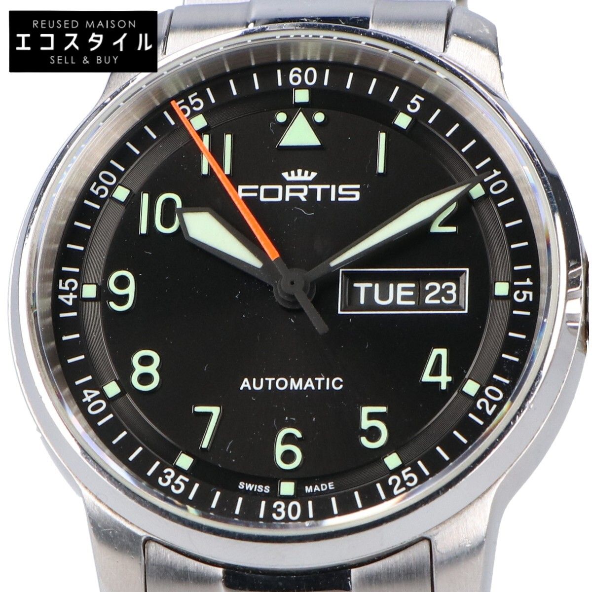 FORTIS フォルティス 704.21.158 フリーガープロ デイデイト シースルーバック 自動巻き