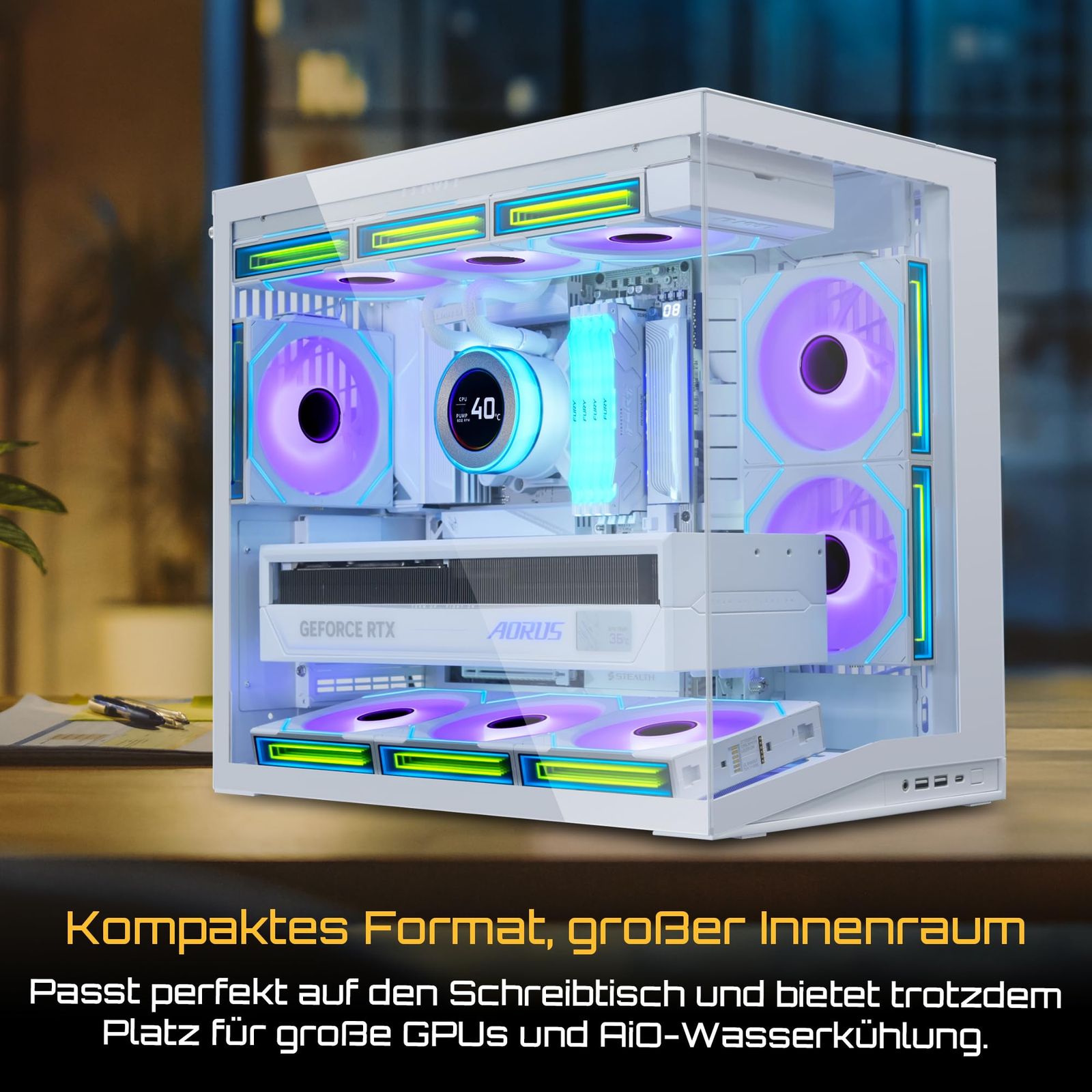 LIANLI ピラーレス コンパクトPC ケース O11D MINI V2 WT ホワイト ATX電源対応 強化ガラス 日本正規代理店品