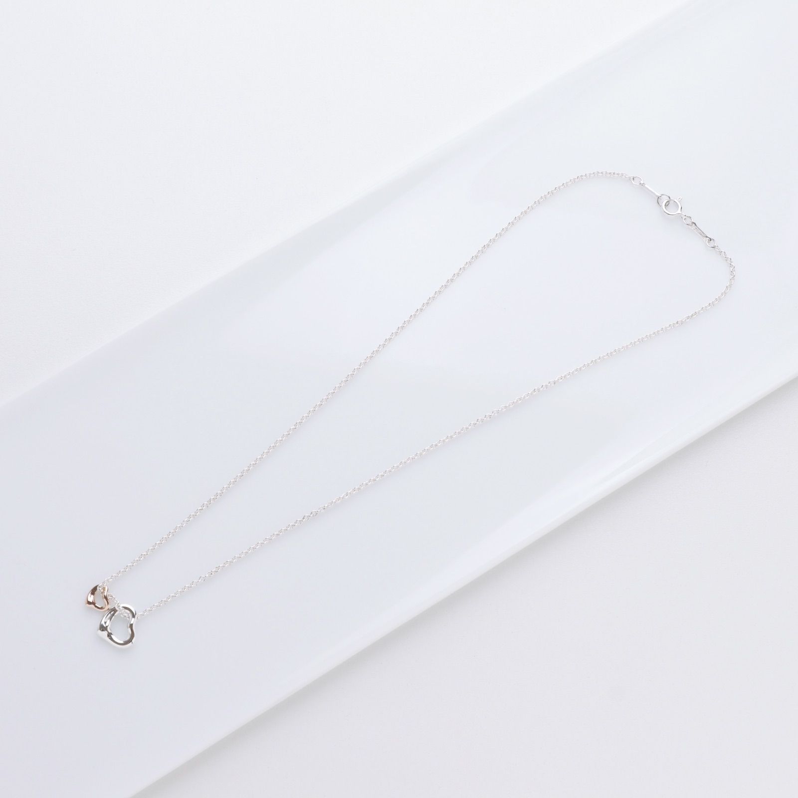 TIFFANY オープンハート ネックレス スターリングシルバー 11mm XS - メルカリ