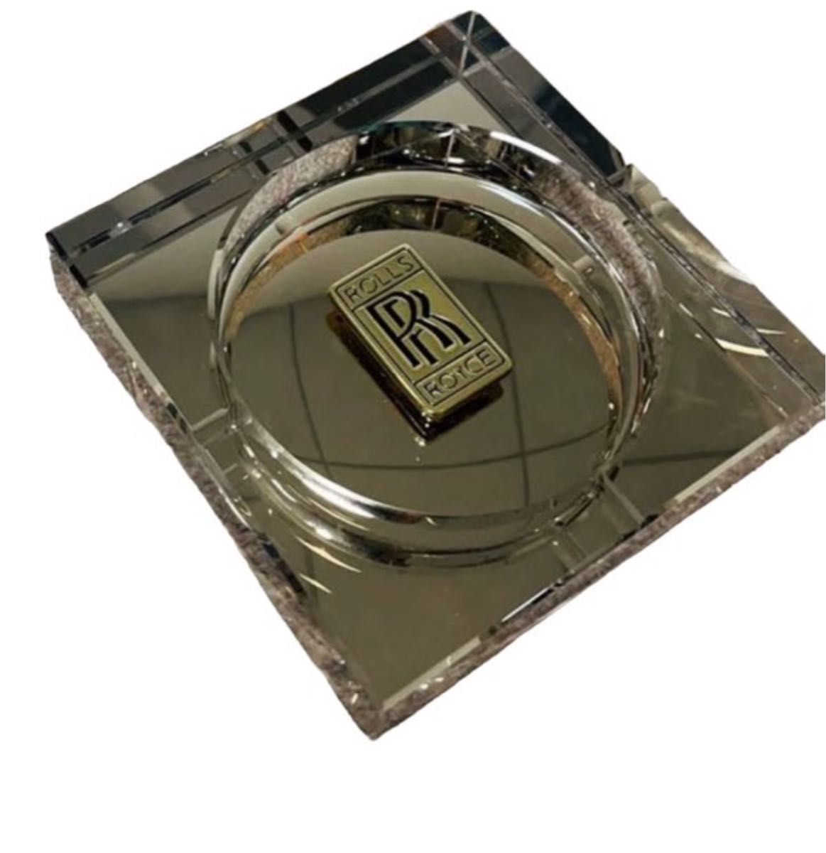 ロールスロイス RR ロゴプレート クリスタル ガラス 灰皿 ゴールド