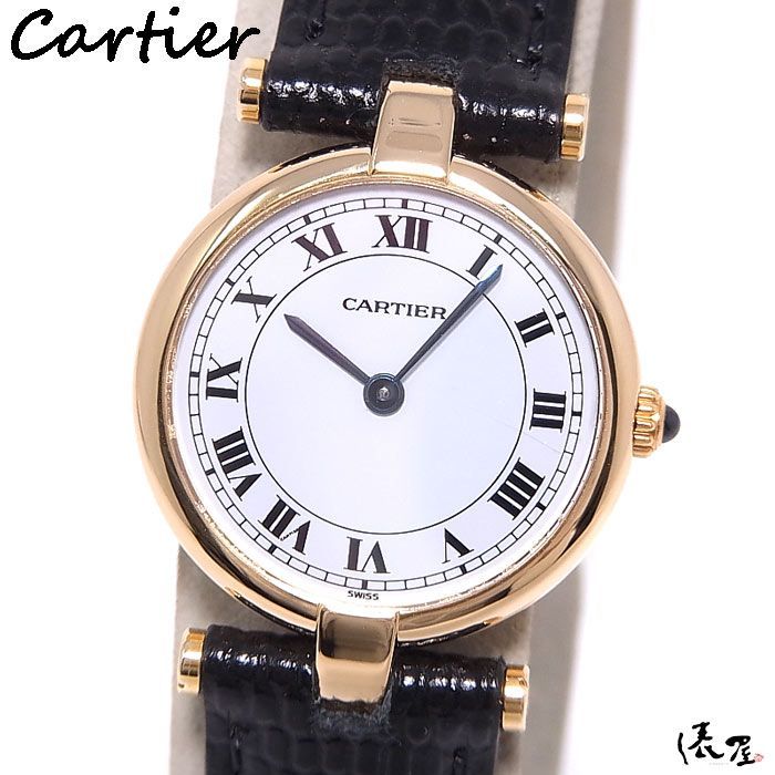 【K18YG】カルティエ ヴァンドーム SM 極美品 OH済 アンティーク 金無垢 レディース Cartier 時計 腕時計 中古  イエローゴールド【送料無料】