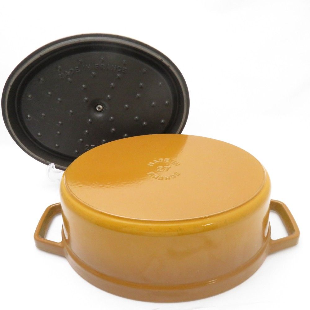 未使用品】staub ストウブ マスタード イエロー 22cm 廃盤希少
