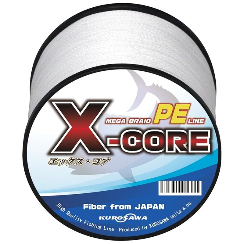 KUROSAWA PEライン X-CORE (クリアホワイト 白 1000m（4編）， 1.5号（22lb/9.91kg）) 0