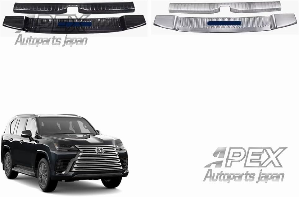 レクサスLX JA310W型 ラゲッジスカッフプレート リアバンパー ステップガード エアロパーツ カスタムパーツ 2Ｐ