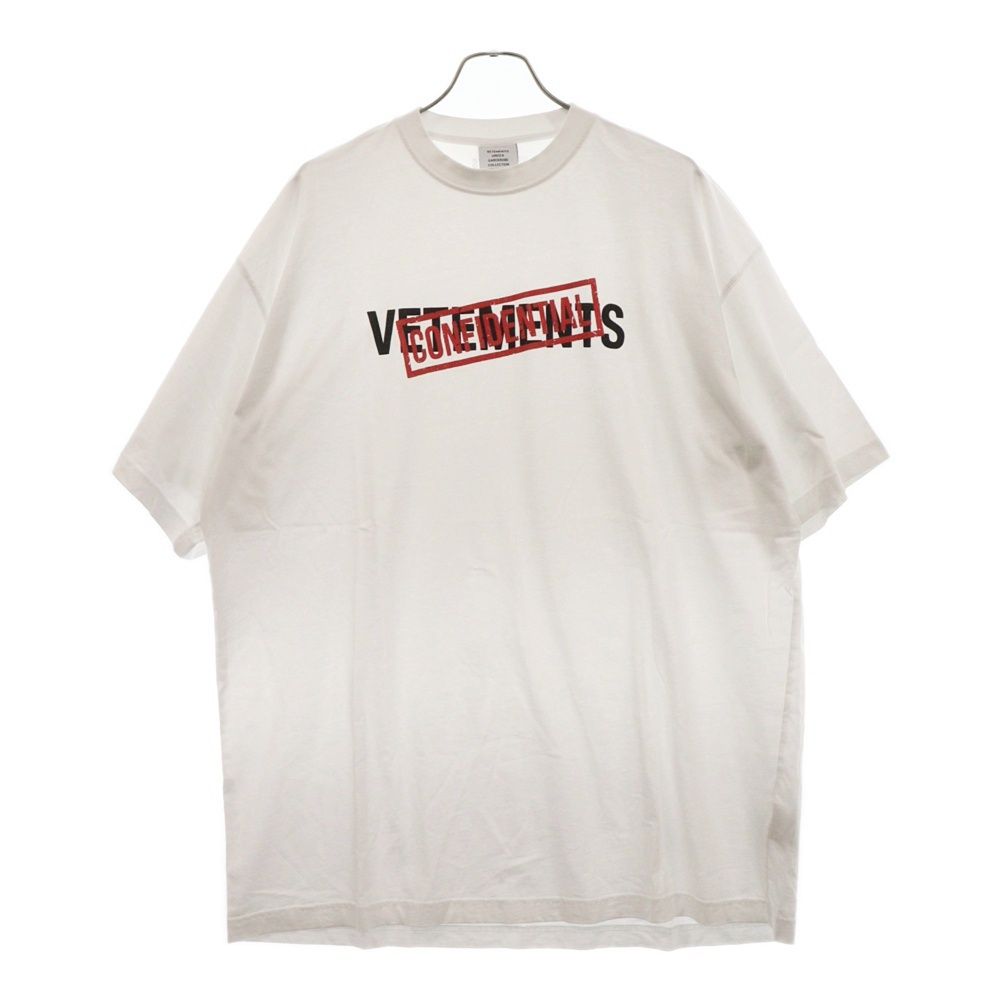 VETEMENTS (ヴェトモン) CONFIDENTIAL LOGO T-SHIRT コンフィデンシャルロゴ半袖Tシャツカットソー ホワイト  UA53TR460W - メルカリ