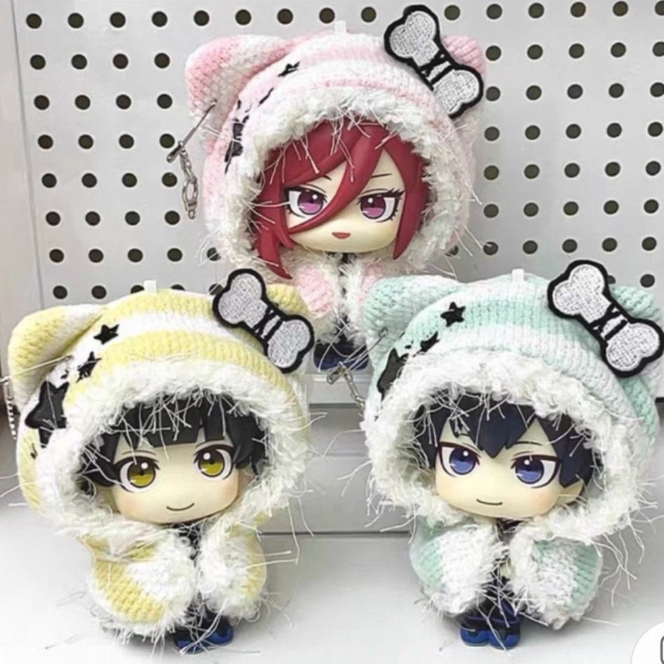 10cm】6色 猫耳 もこもこ パーカー ポンチョ ボーダー ベルト
