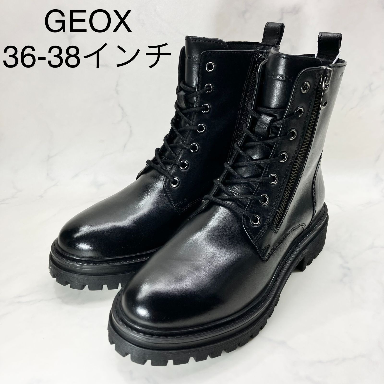 新品 訳あり 】GEOX ジェオックス レースアップブーツ ブラック 黒