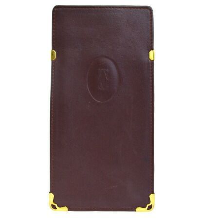 【中古】 カルティエ Cartier マスト メガネケース ボルドーレッド レザー 03EK112