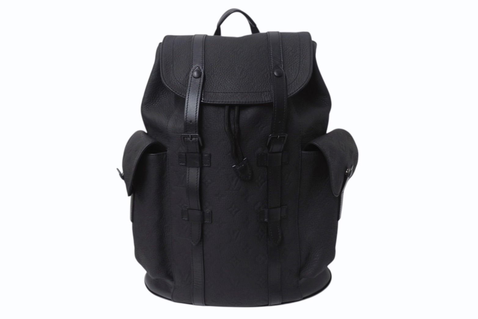LOUISVUITTON ルイヴィトン クリストファー MM リュックサック M55699 トリヨンレザー ブラック シルバー金具 4b003537
