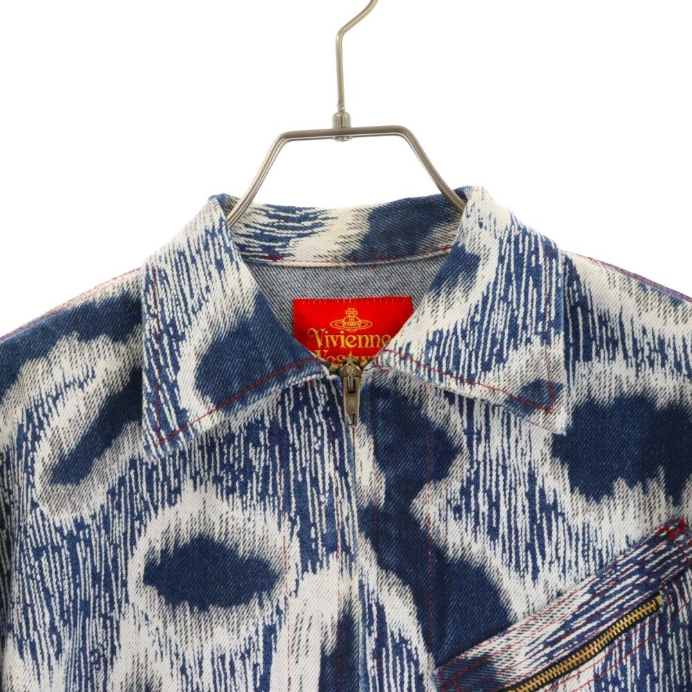 Vivienne Westwood ヴィヴィアンウエストウッド 90s Archive レオパード デニムジャケット ジップアップジャケット インディゴ アーカイブ Vivienne Westwood (ヴィヴィアンウエストウッド) 90s Archive