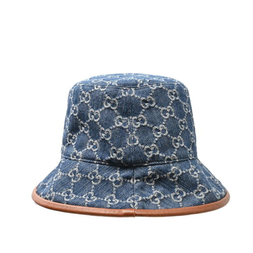 GUCCI デニム バケットハット Lサイズ GUCCI - グッチgucciデニムGG柄バケット ハット帽子ブルー青い
