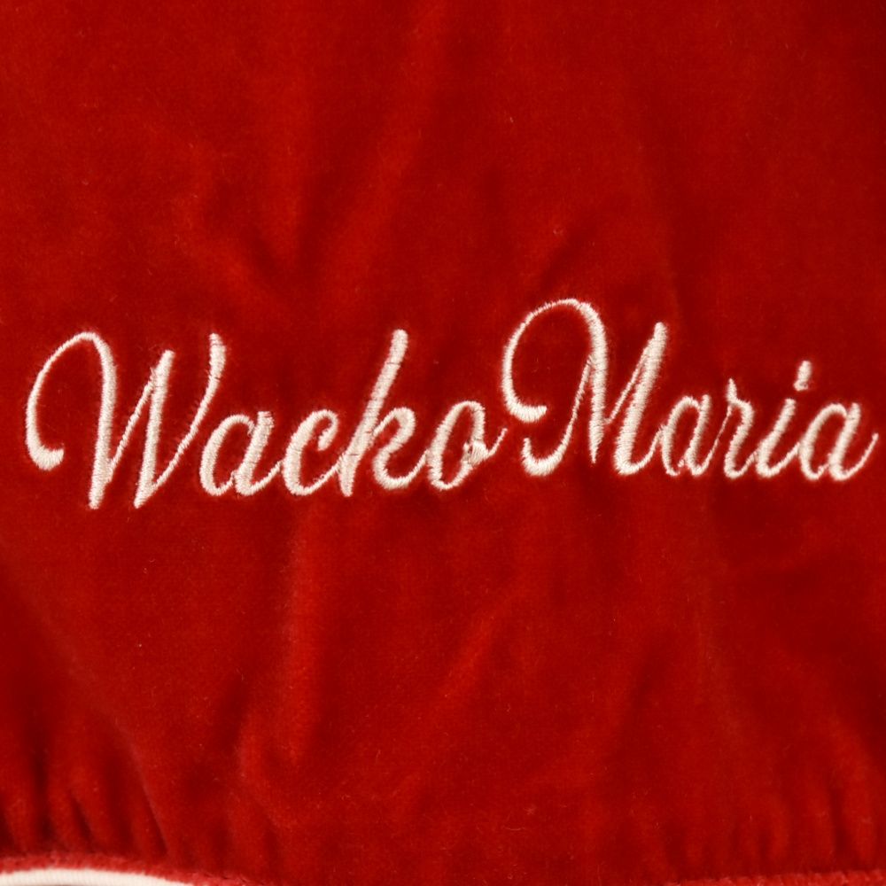 WACKO MARIA (ワコマリア) 23SS VELVET JACKET -B- ベルベットジャケット ロゴ刺繍ベロア素材トラックジャケット  レッド 23SS-WMO-TJ10