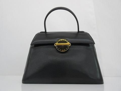 優 ジバンシイ GIVENCHY レザー フラップ マグネットストップ ハンドバッグ ブラック 黒 レディース