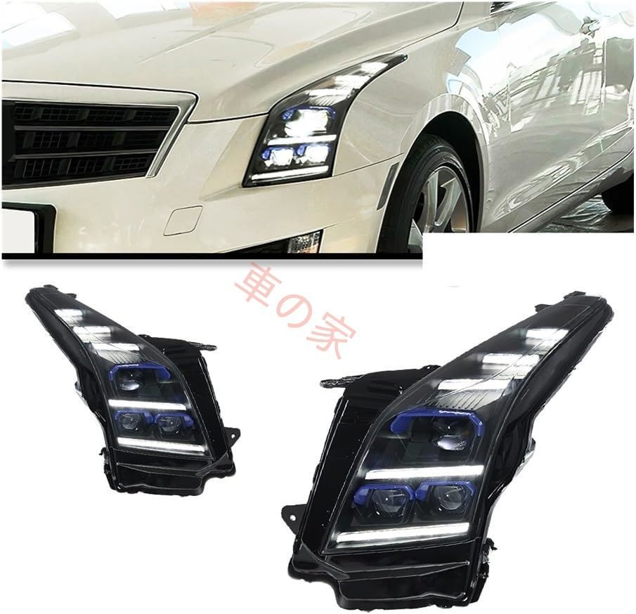 キャデラック ATS 2014-2018 ヘッドライト ATS-L DRL ターンシグナル ハイビーム エンジェルアイ プロジェクター 自動車ヘッドライト交換用 ヘッドランプ照明アセンブリ