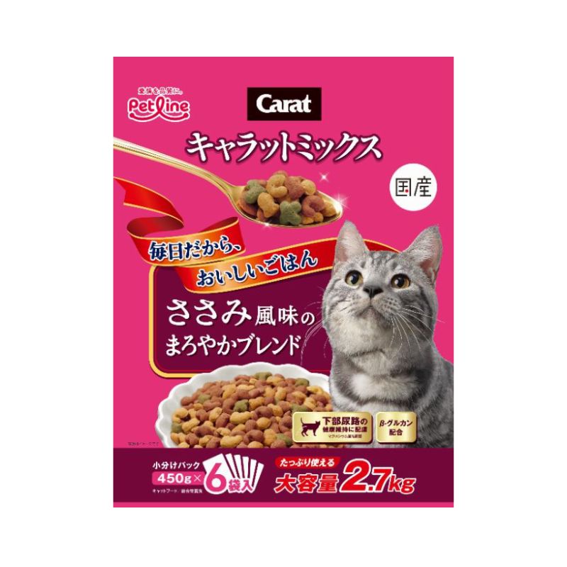 キャラットミックス 猫 ささみ風味ブレンド 2.7kg 4袋セット