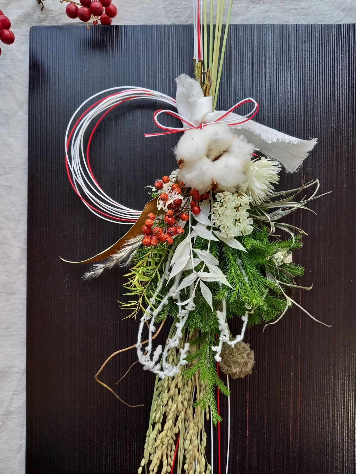 97 ドライフラワー お正月飾り スワッグ リース - メルカリ 