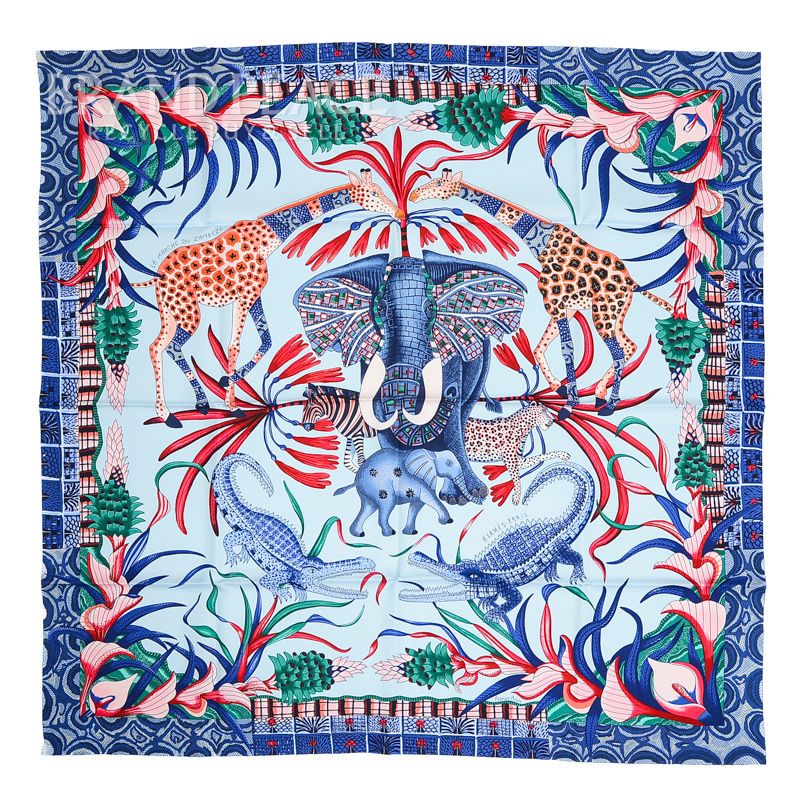 エルメス カレ90 スカーフ ザンベジ川の行進 LA MARCH DU ZAMB