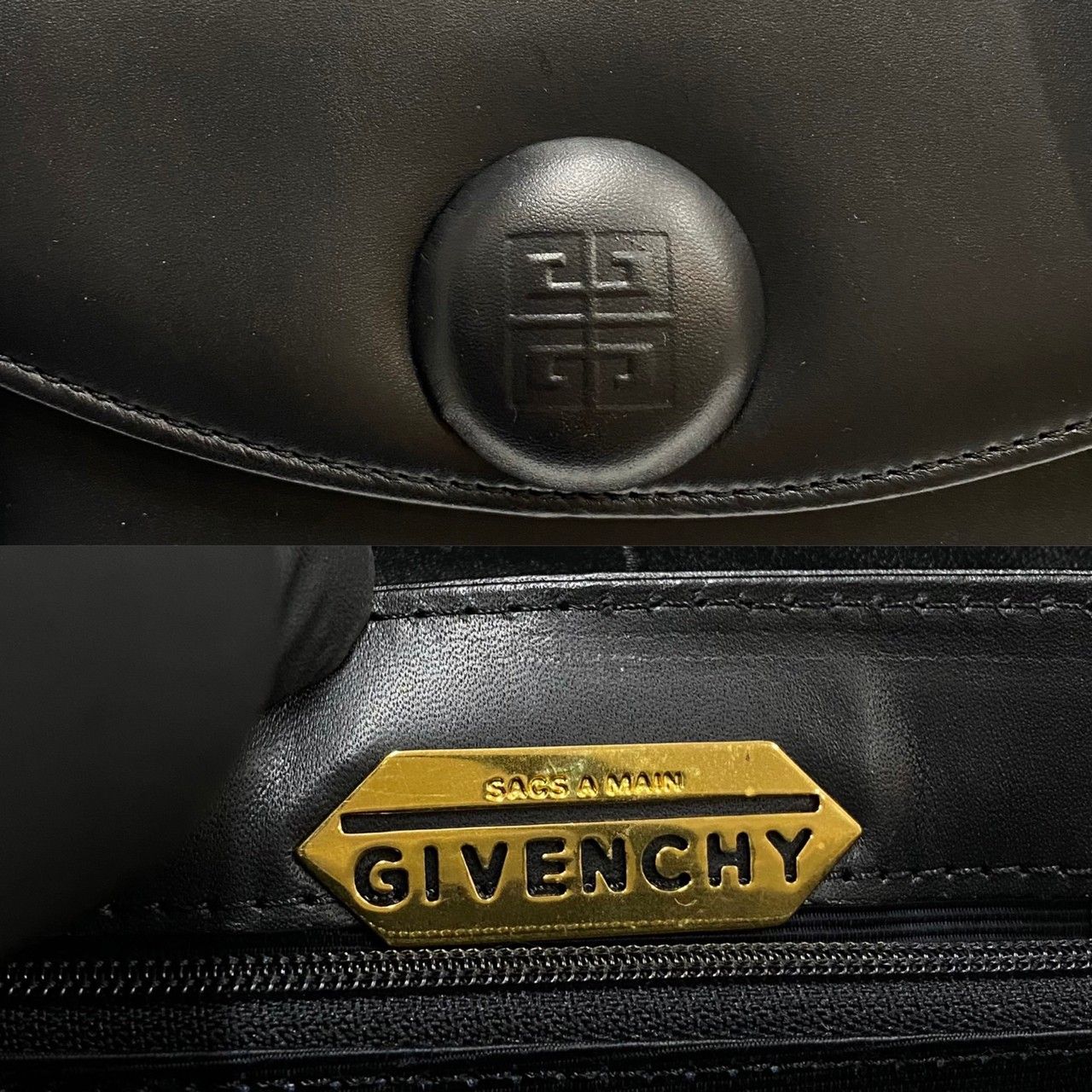 GIVENCHY ジバンシィ 4G ロゴ 金具 レザー 革 バッグ ビンテージ  