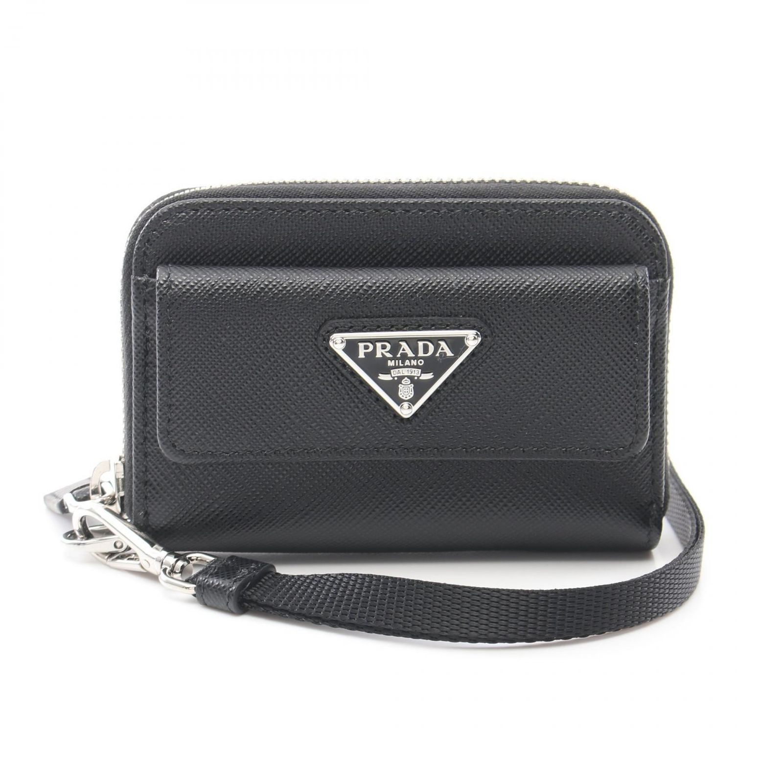 プラダ PRADA コインケース SAFFIANO TRIANG 2MR044QHHF0002 ブラック サフィアーノレザー ラウンド財布 レディース