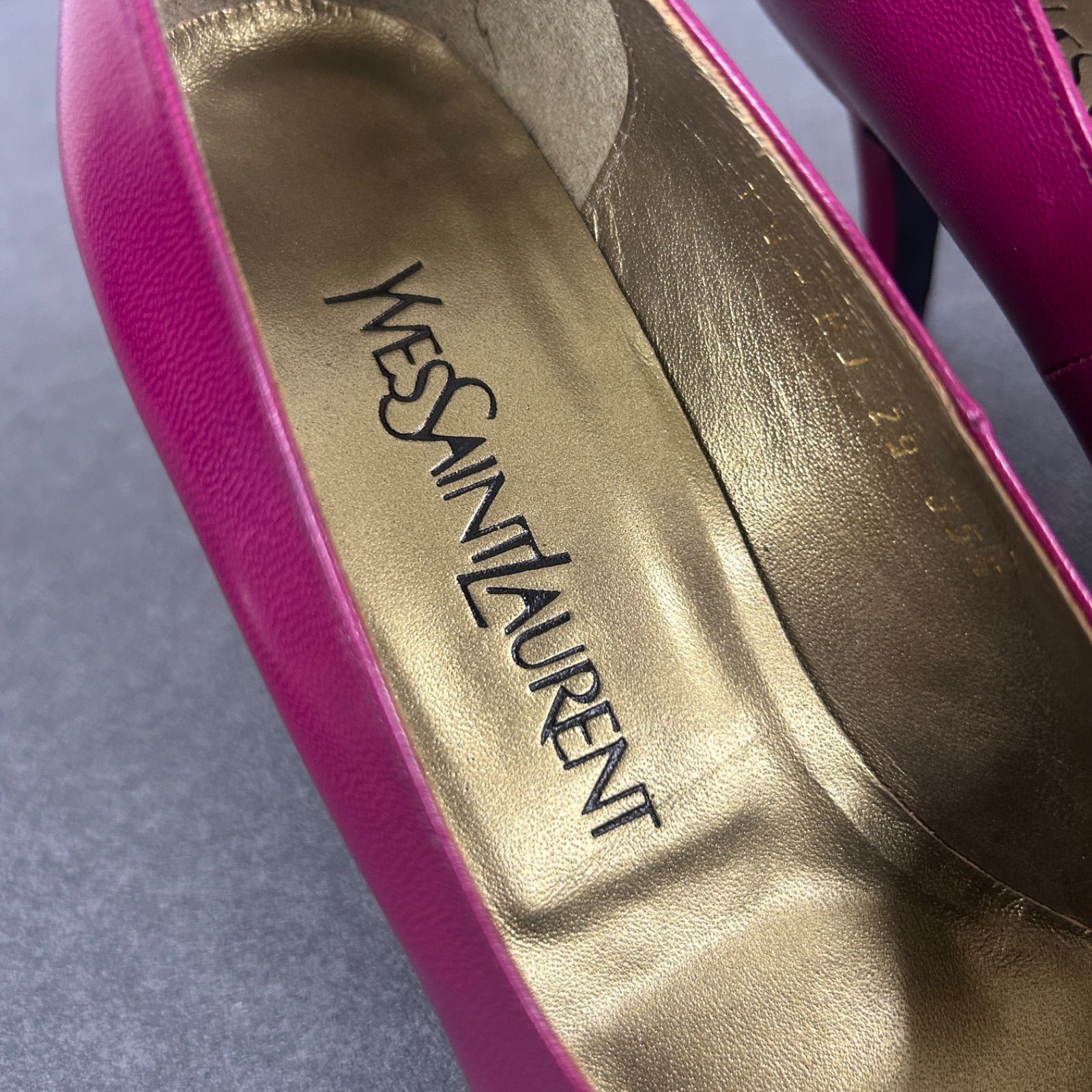 新品　SAINT LAURENT パンプス　サンローラン　☆春色　ピンク 美品 YVES SAINT LAURENTパンプス/靴/シューズ/ヒール/35 1/2