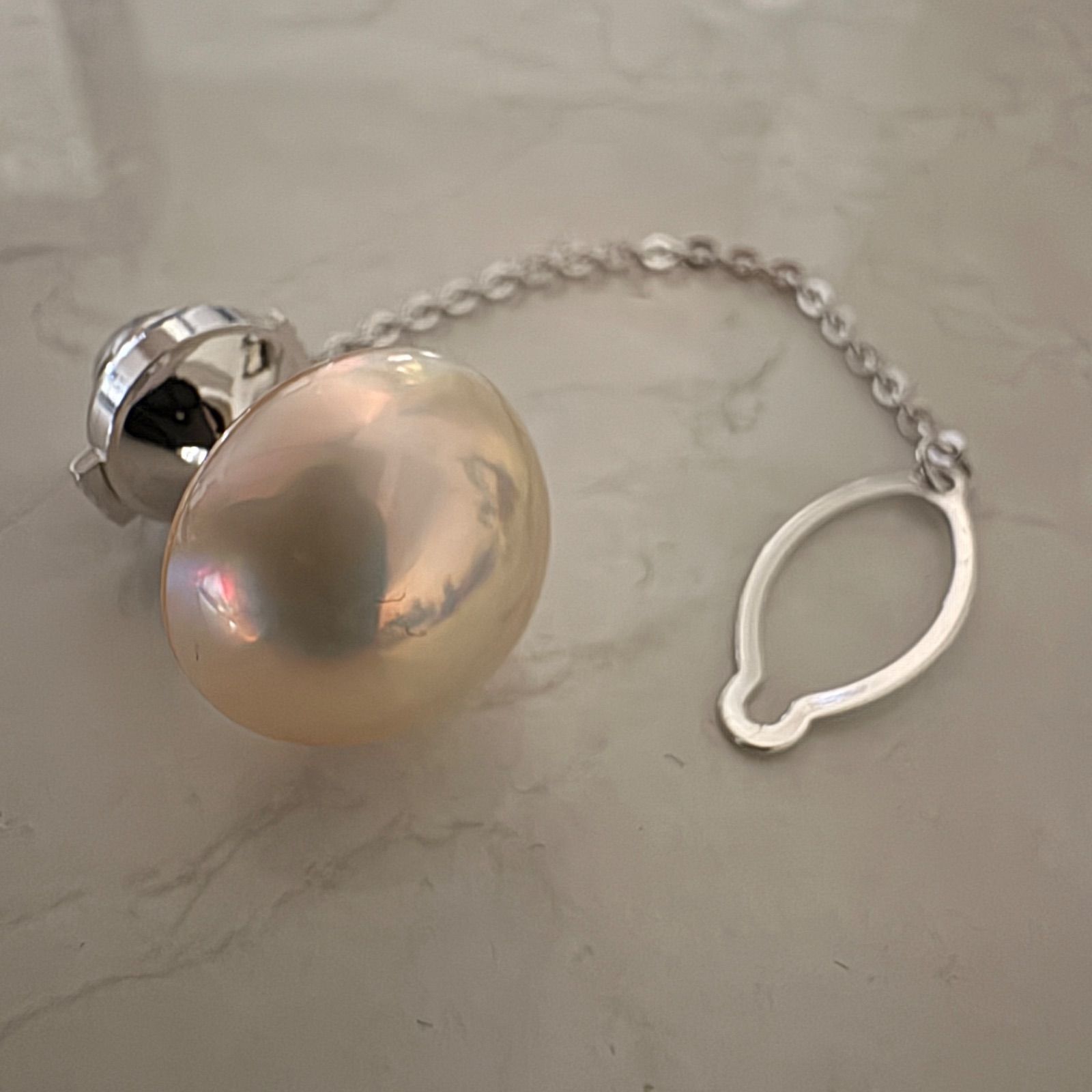 鑑定済 TASAKI タサキ 真珠 パール マベパール K18WG タイタックピン